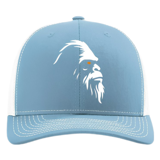 Premium Trucker Hat 112/115 Series Lt Blue White Logo