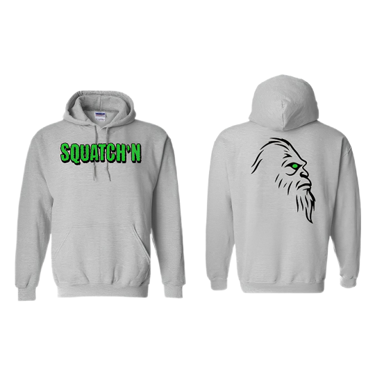Premium Hoodie-Gray/Green Squatch'N Green Logo Head