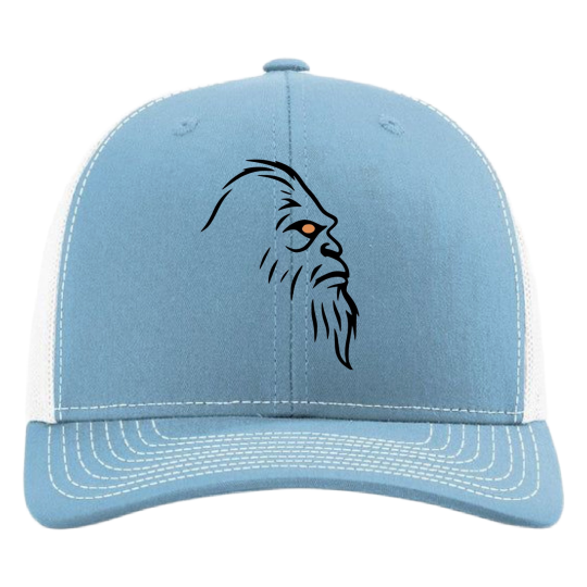 Premium Trucker Hat 112, 115 Series Lt Blue White Blk Logo