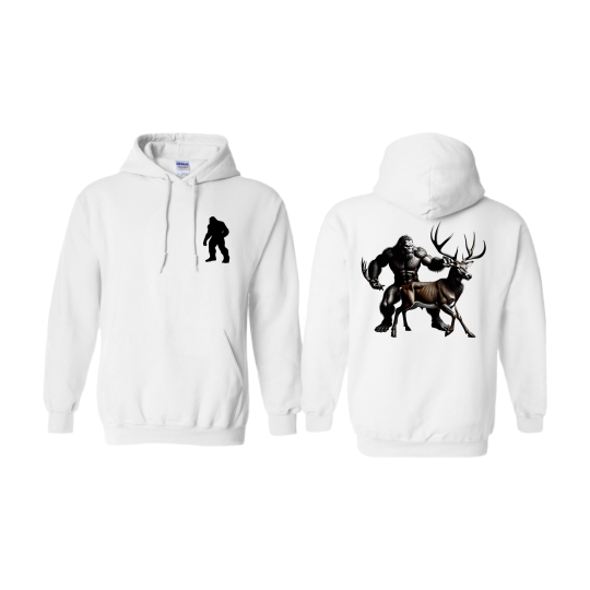 Premium Animated Hunter/Deer Hoodie White