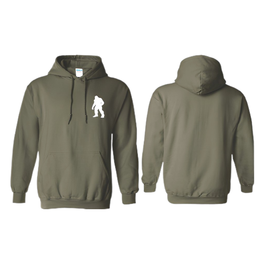 Premium Olive Green Hoodie Front Silhouette