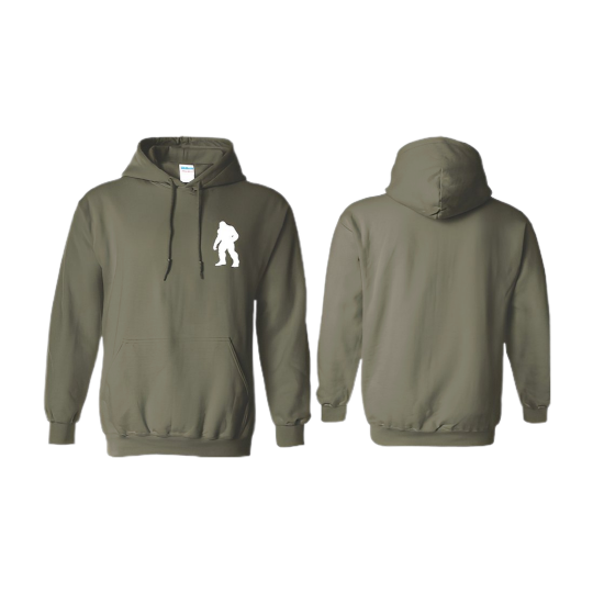 Premium Olive Green Hoodie Front Silhouette