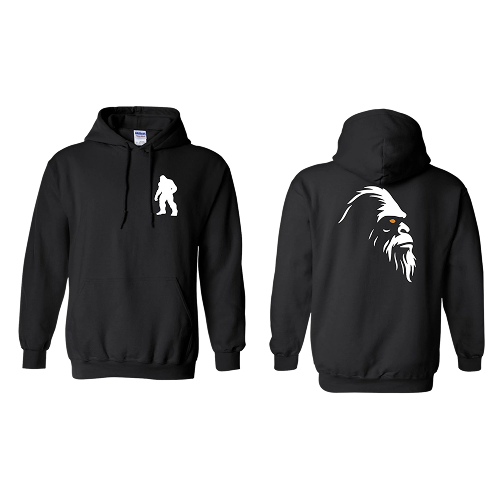 Black Hoodie White Logo Back