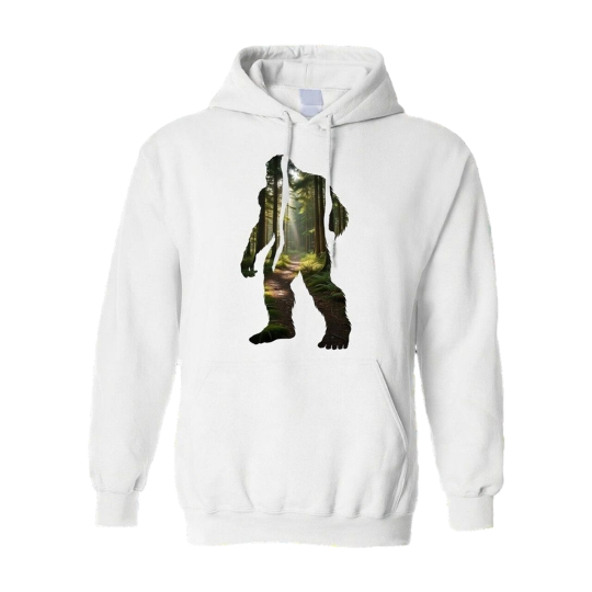 Premium Hoodie White Silhouette Squatch