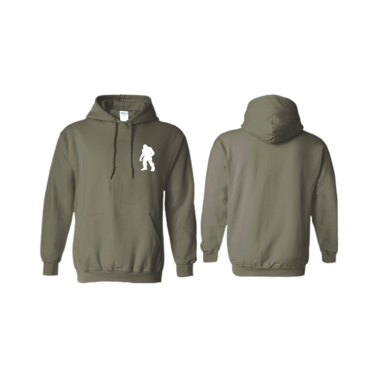 Premium Olive Green Hoodie Front Silhouette