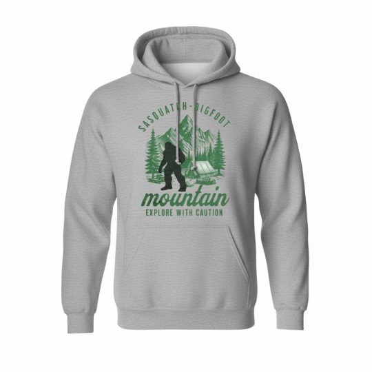 Premium Hoodie Grey Green Squatch Mountain